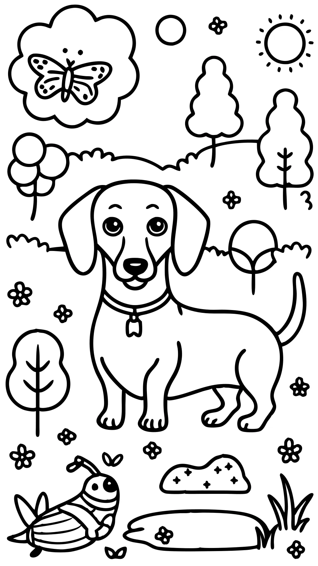 weiner dog coloring page